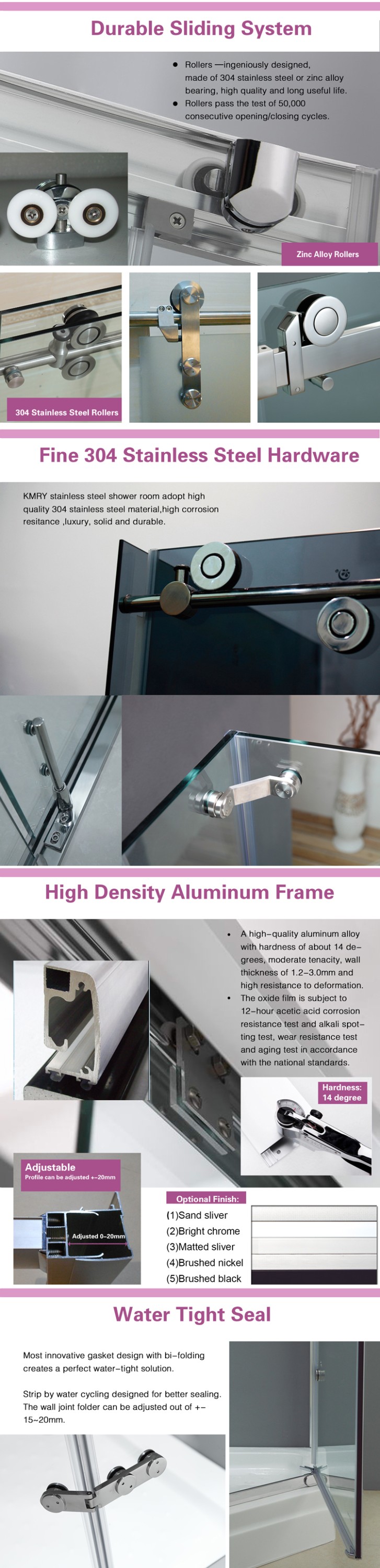 By pass Corner shower cubicle size Corner Bath Door Tempered Glass shower cubicle size(KD5203)ize