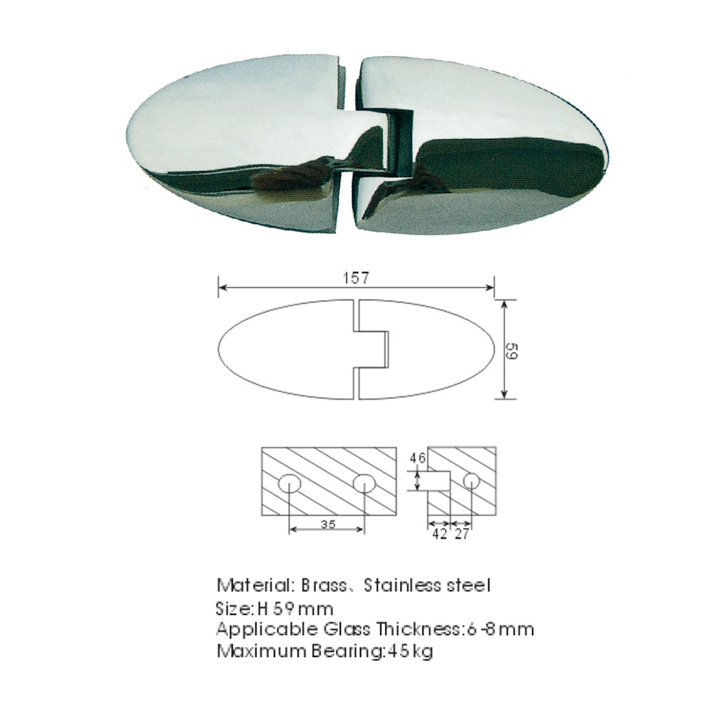 Aluminum Profile Hinge Frameless Glass Shower Door Aluminum Profile Hinge Frameless Glass Shower Door