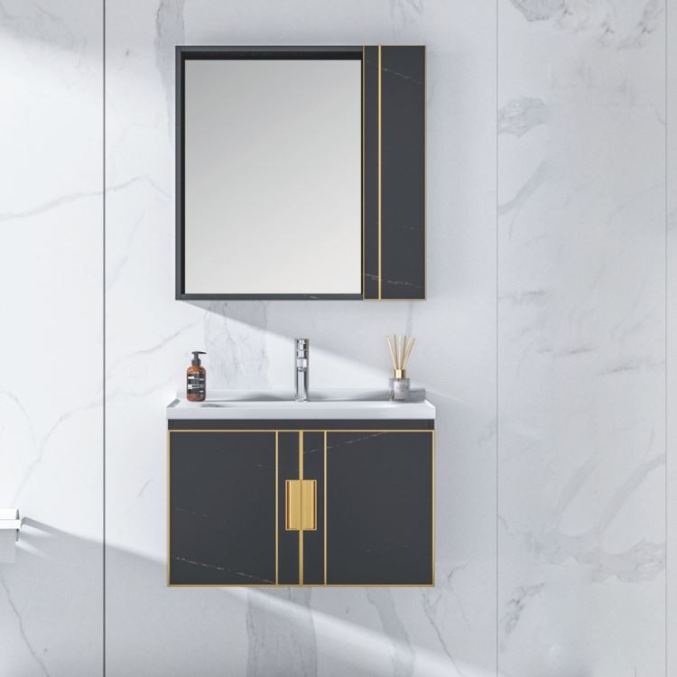 black vanity bathroom