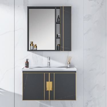 black vanity cabinet