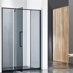 Black Pivoting Glass Shower Door