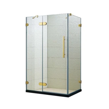 Shower Door Glass With Gold Handle