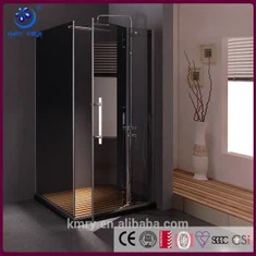Frameless Pivot Square Shower Door, 34-36 in. Width, 3/8 inch Glass, Chrome Finish (KK8011)