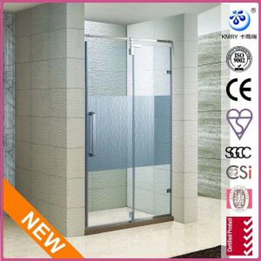 Wall to Wall Frameless Hinged Shower Screen Enclosure, 46 ~60 inch W,3/8 inch Protective Coating Glass, Chrome Finish (KD3501)