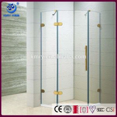 Frameless Neo Angle Hinged Walk in Bathroom Shower Door, 40X40 inch Width , 1/4 inch Glass, Chrome Finish(KK3301)