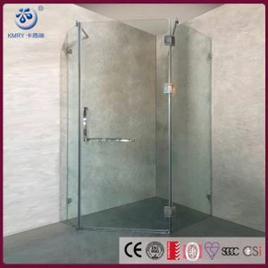 Frameless Heavy Glass Pivot Shower Door, Polished Chrome Finish, High Quality, Tempered Clear Glass (KK3001-A)