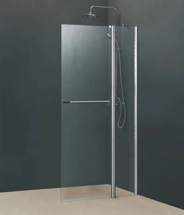 Frameless Hinged Folding Door, 48 in. Width, 1/4 inch Glass, Chrome Finish(KD3208)