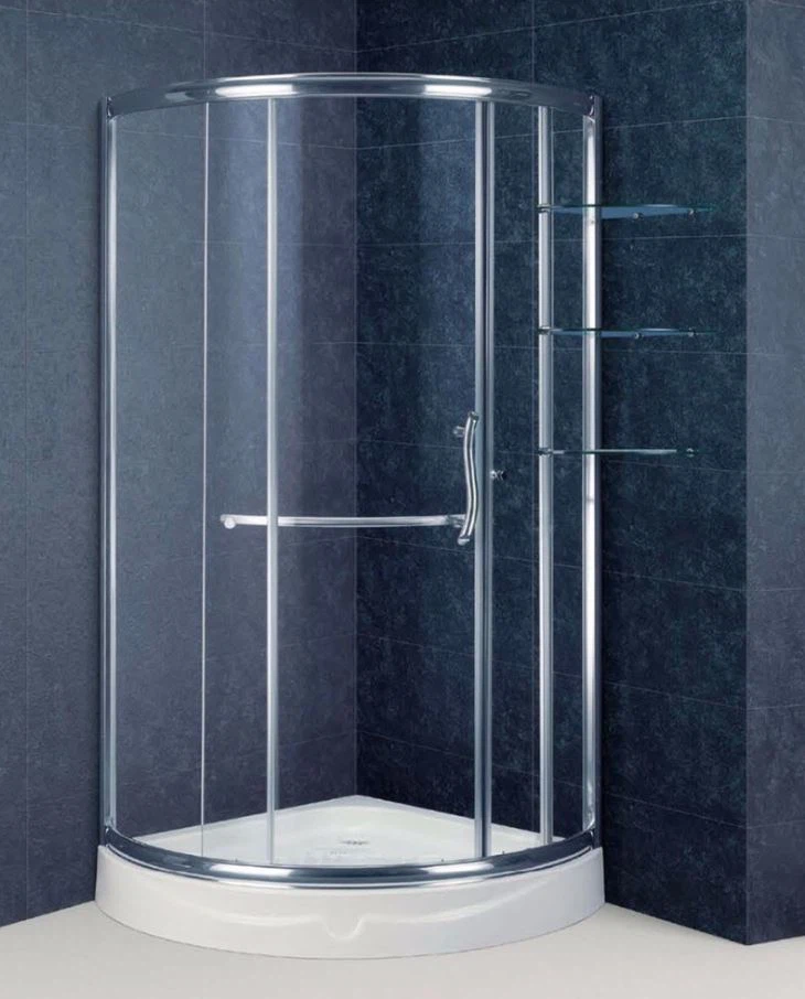 Curved Glass Shower Doors With Glass Shelves (KT6021AL)