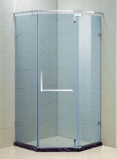Hexagonal Hinged Frameless Glass Shower Panel