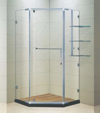 Pentagonal Pivot Frameless Shower Stall