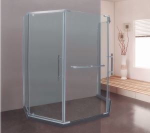 Pentagon Hinged Shower Frameless Glass Enclosures