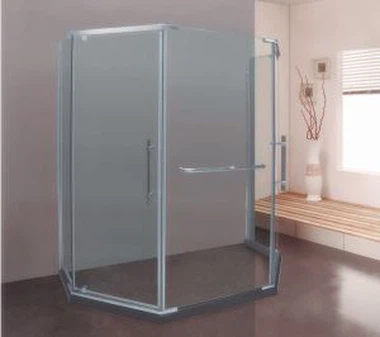 Pentagon Hinged Shower Frameless Glass Enclosures