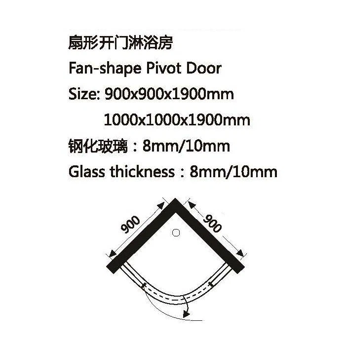 Titanium Gold Hinged Sector Shower Cabin